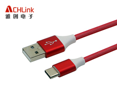 铝壳编织type c数据线定制