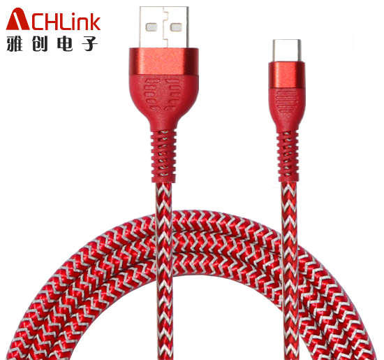新款尼龙编网抗拉数据线手机充电线厂家可定制